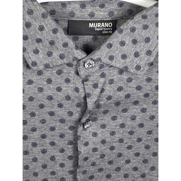 Murano Liquid Luxury Men's XL Slim Fit Long Sleeve Button Up Shirt - Picture 2 of 9